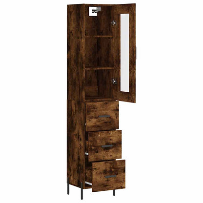 Highboard Smoked Oak 34,5x34x180 cm Engineered Wood