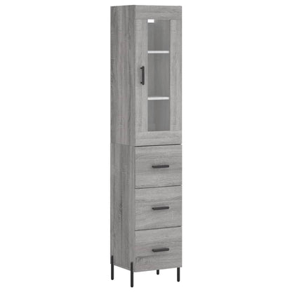 Highboard Grey Sonoma 34,5x34x180 cm Engineered Wood