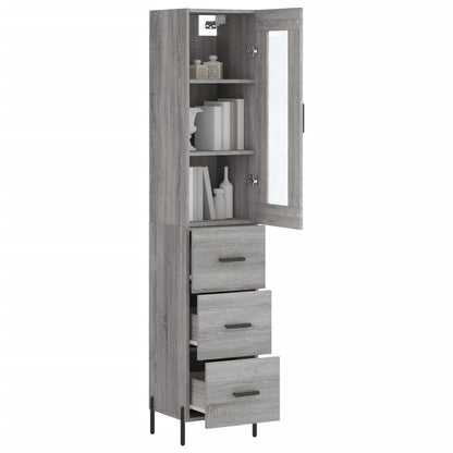 Highboard Grey Sonoma 34,5x34x180 cm Engineered Wood