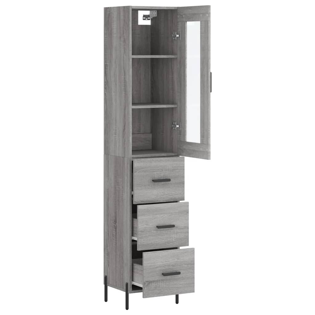 Highboard Grey Sonoma 34,5x34x180 cm Engineered Wood