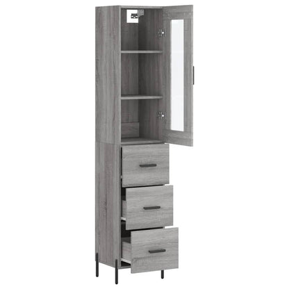 Highboard Grey Sonoma 34,5x34x180 cm Engineered Wood