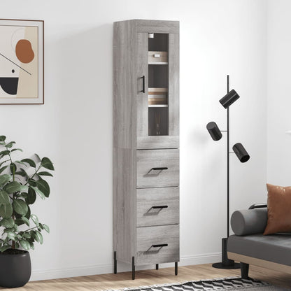 Highboard Grey Sonoma 34,5x34x180 cm Engineered Wood