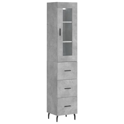 Highboard Concrete Grey 34,5x34x180 cm Engineered Wood