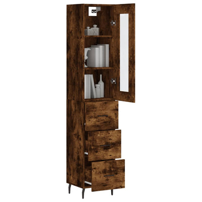 Highboard Smoked Oak 34,5x34x180 cm Engineered Wood