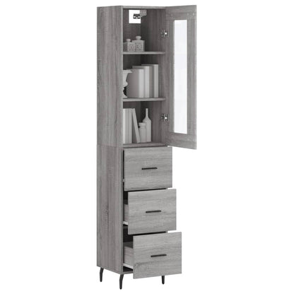 Highboard Grey Sonoma 34,5x34x180 cm Engineered Wood