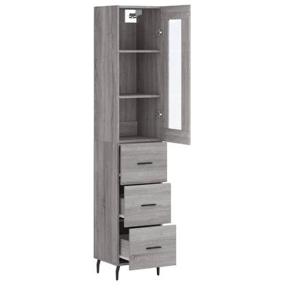 Highboard Grey Sonoma 34,5x34x180 cm Engineered Wood
