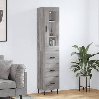Highboard Grey Sonoma 34,5x34x180 cm Engineered Wood