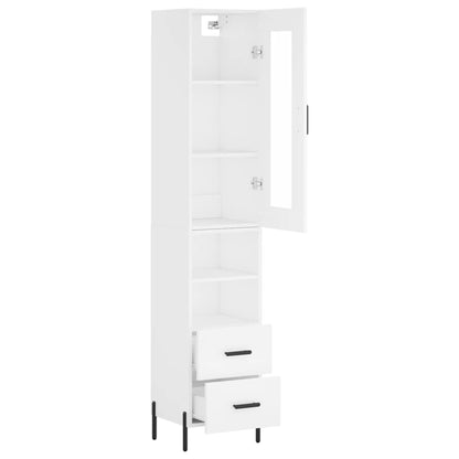 Highboard White 34,5x34x180 cm Engineered Wood