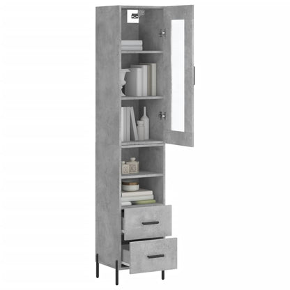Highboard Concrete Grey 34,5x34x180 cm Engineered Wood
