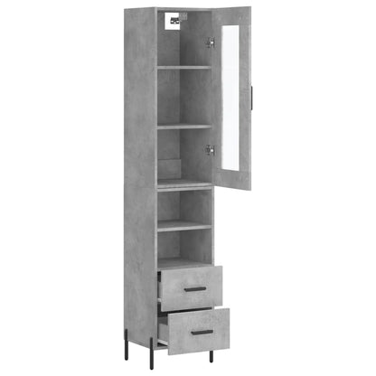 Highboard Concrete Grey 34,5x34x180 cm Engineered Wood