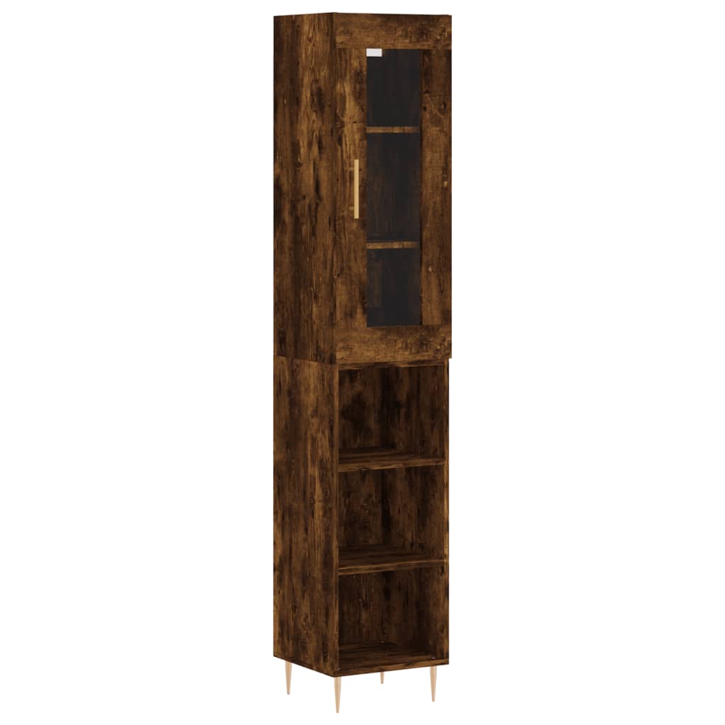 Highboard Smoked Oak 34.5x34x180 cm Engineered Wood