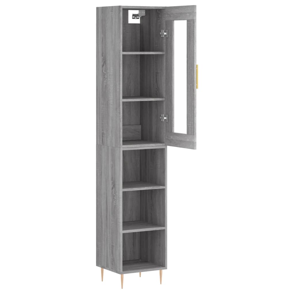 Highboard Grey Sonoma 34.5x34x180 cm Engineered Wood