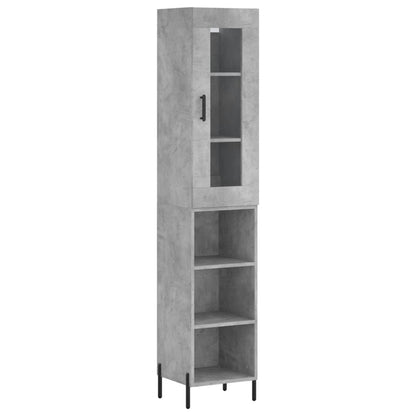 Highboard Concrete Grey 34,5x34x180 cm Engineered Wood