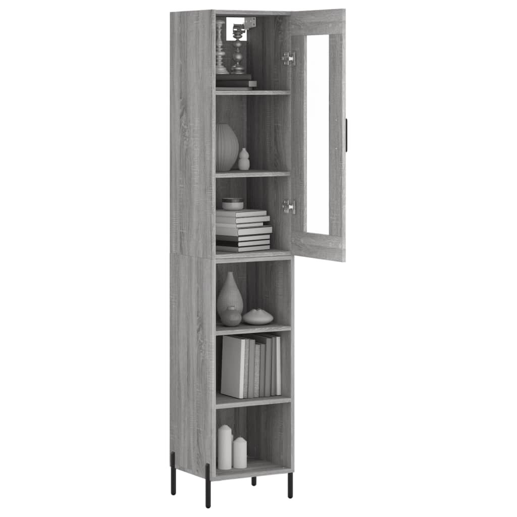 Highboard Grey Sonoma 34,5x34x180 cm Engineered Wood