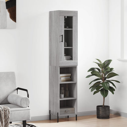 Highboard Grey Sonoma 34,5x34x180 cm Engineered Wood