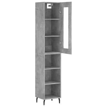 Highboard Concrete Grey 34,5x34x180 cm Engineered Wood