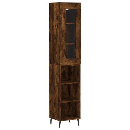 Highboard Smoked Oak 34,5x34x180 cm Engineered Wood