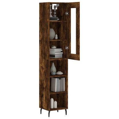 Highboard Smoked Oak 34,5x34x180 cm Engineered Wood