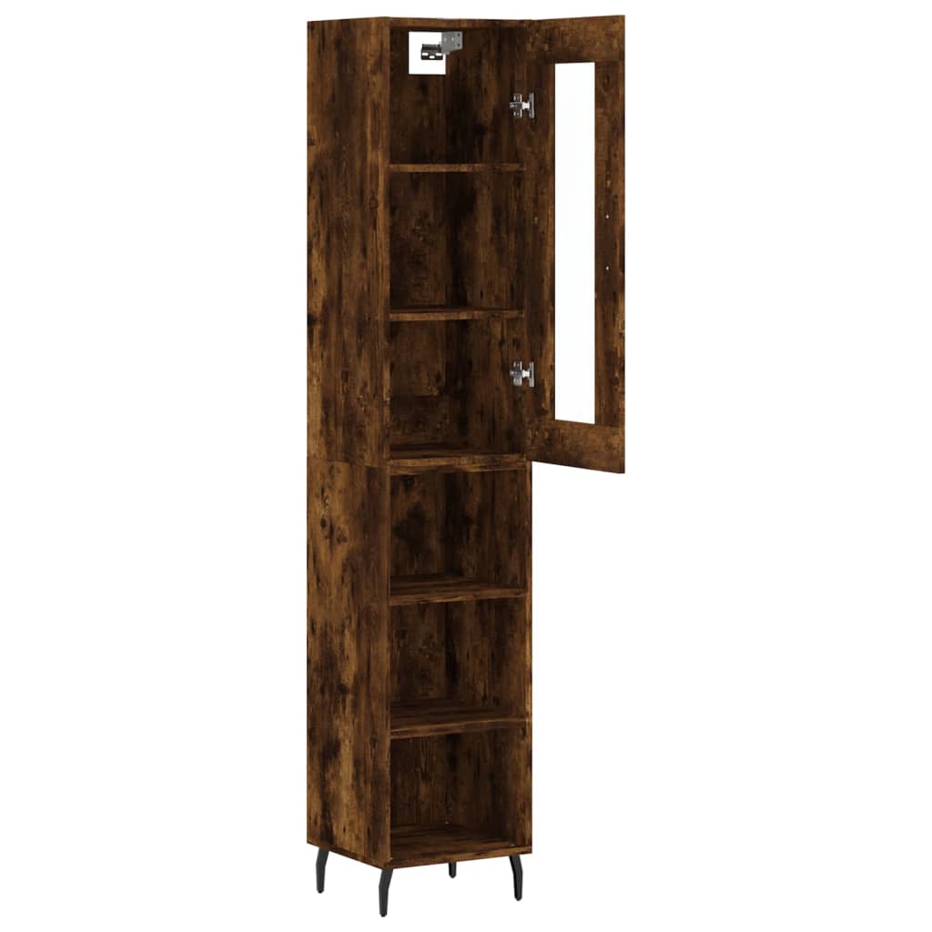 Highboard Smoked Oak 34,5x34x180 cm Engineered Wood