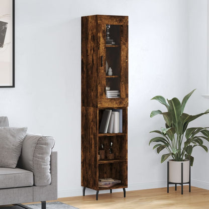 Highboard Smoked Oak 34,5x34x180 cm Engineered Wood