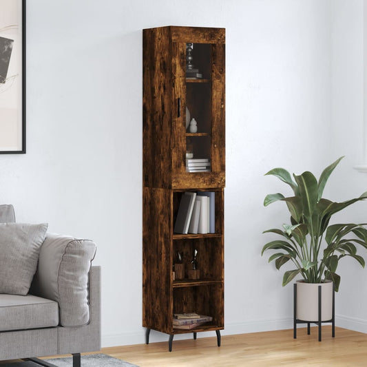 Highboard Smoked Oak 34,5x34x180 cm Engineered Wood