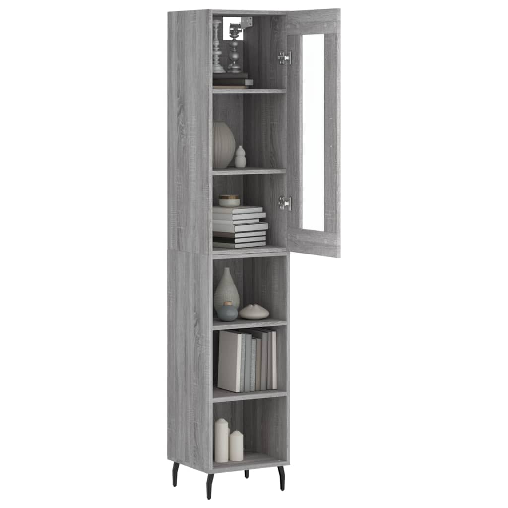 Highboard Grey Sonoma 34,5x34x180 cm Engineered Wood