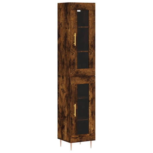 Highboard Smoked Oak 34.5x34x180 cm Engineered Wood
