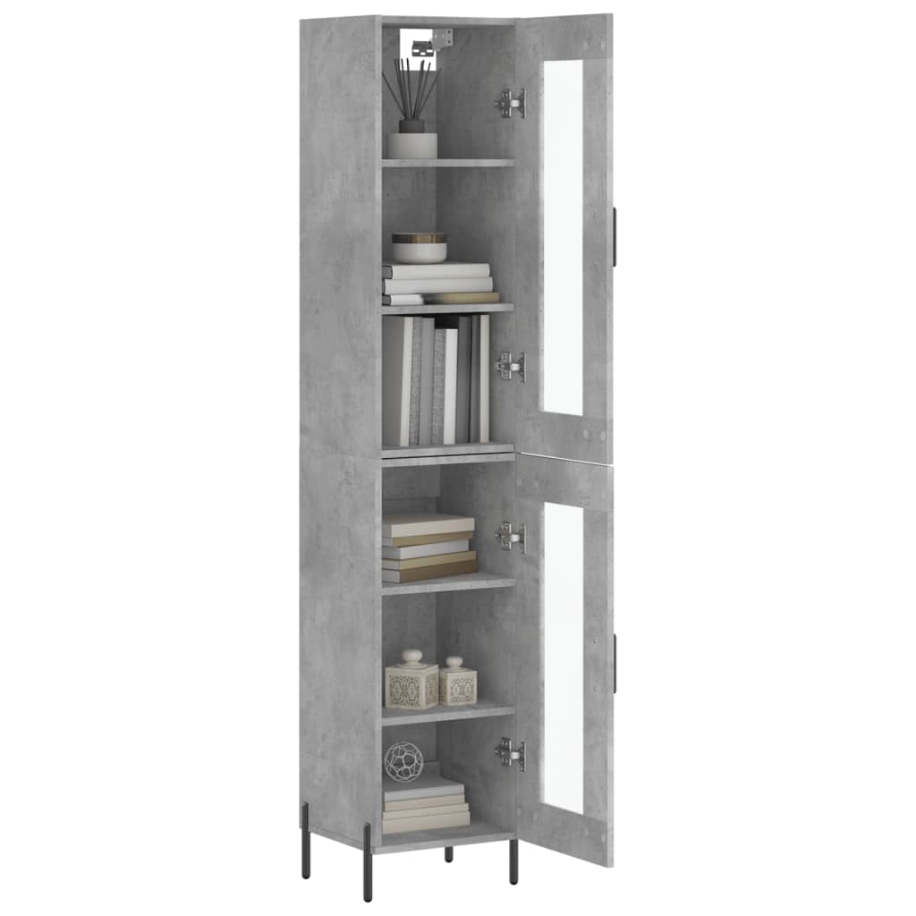 Highboard Concrete Grey 34,5x34x180 cm Engineered Wood