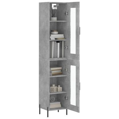 Highboard Concrete Grey 34,5x34x180 cm Engineered Wood