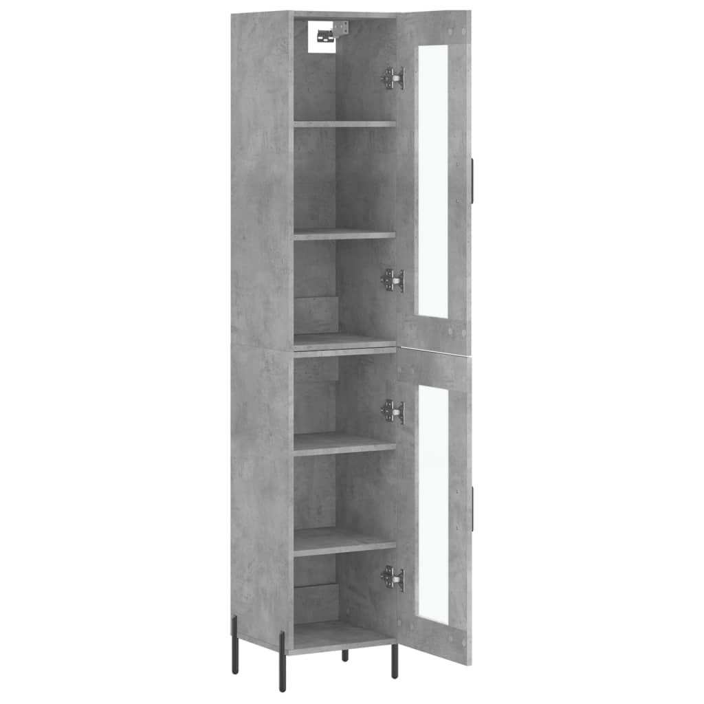 Highboard Concrete Grey 34,5x34x180 cm Engineered Wood