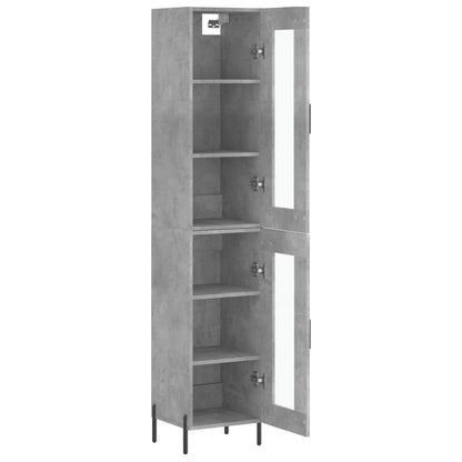 Highboard Concrete Grey 34,5x34x180 cm Engineered Wood