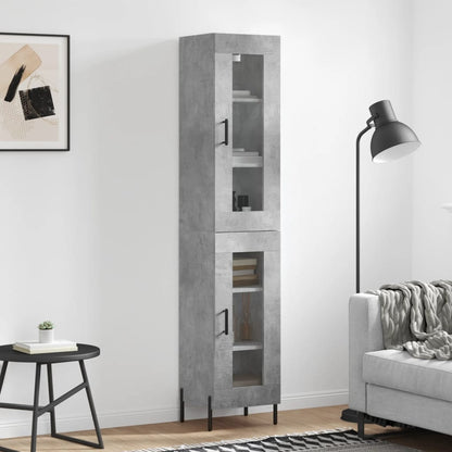 Highboard Concrete Grey 34,5x34x180 cm Engineered Wood