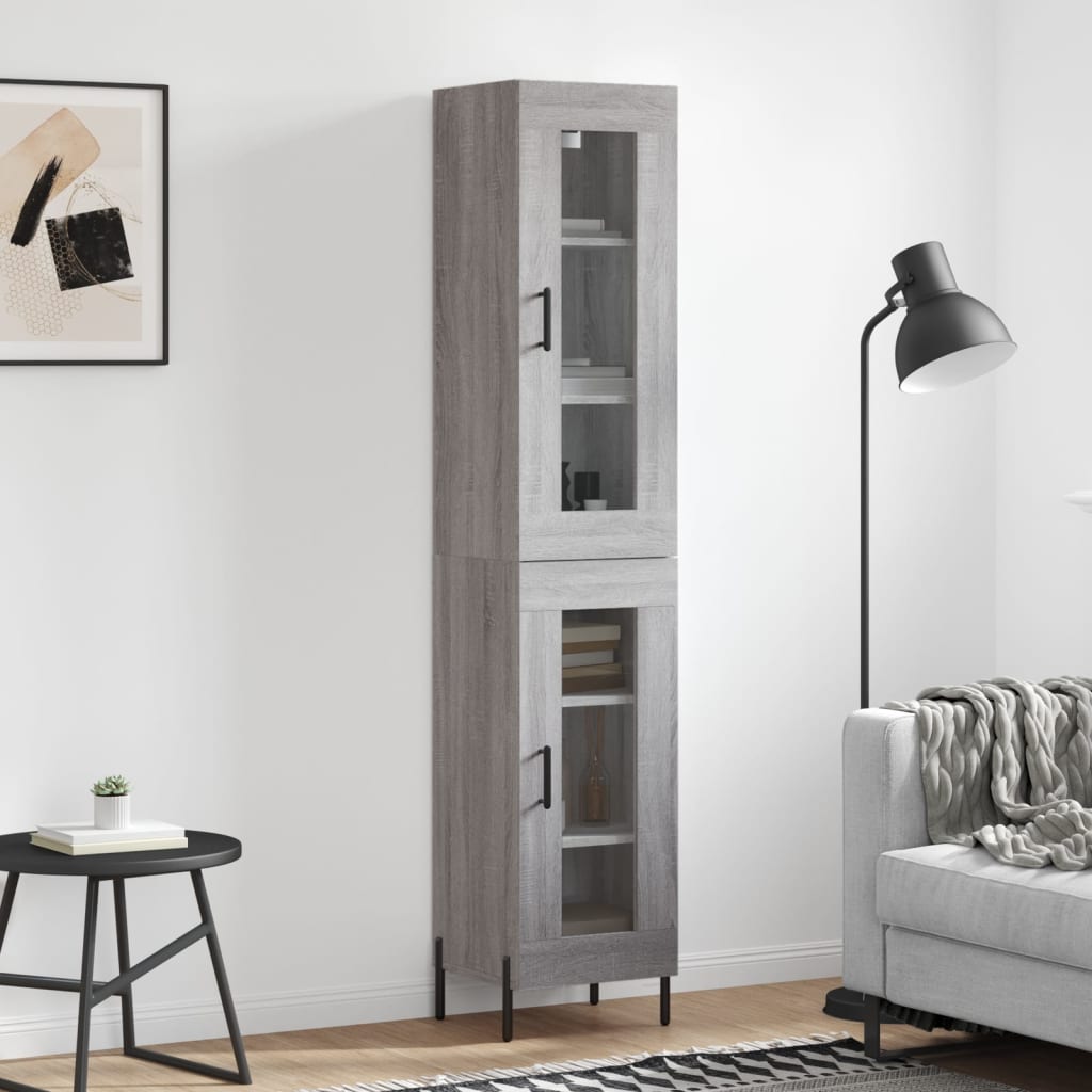 Highboard Grey Sonoma 34,5x34x180 cm Engineered Wood