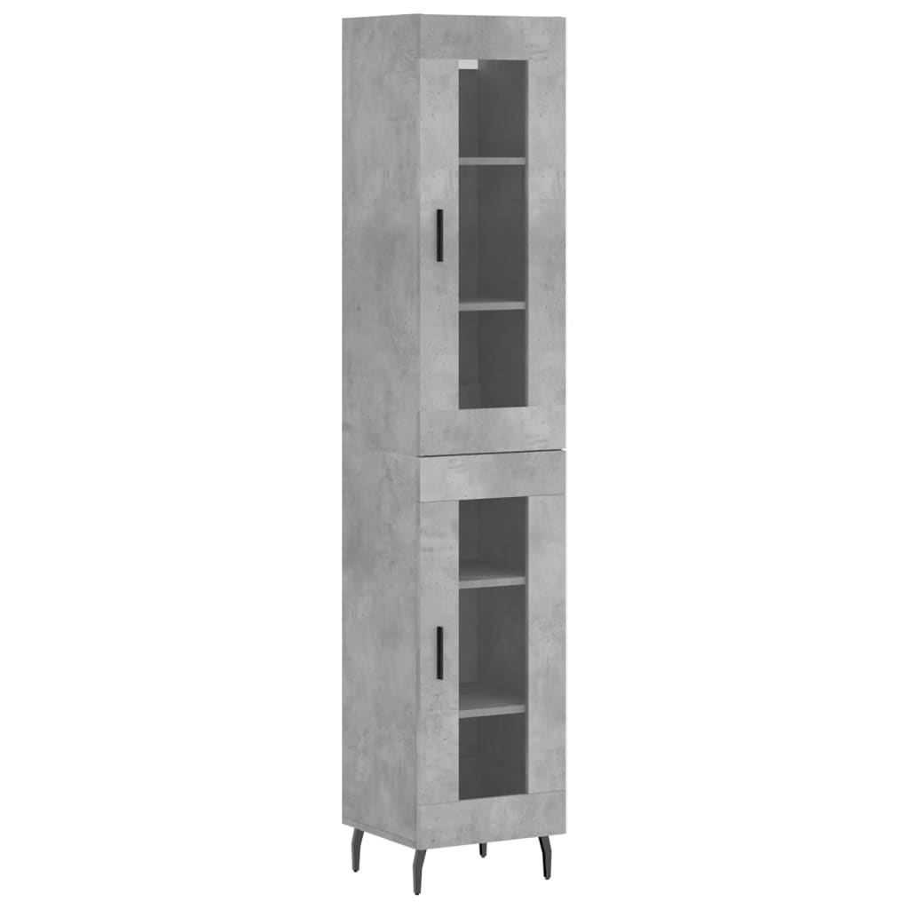 Highboard Concrete Grey 34,5x34x180 cm Engineered Wood