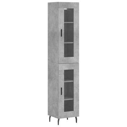 Highboard Concrete Grey 34,5x34x180 cm Engineered Wood
