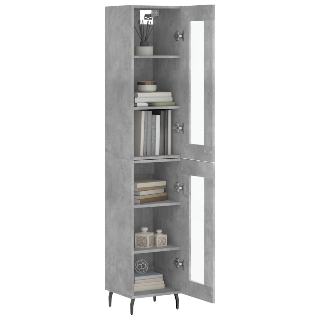 Highboard Concrete Grey 34,5x34x180 cm Engineered Wood