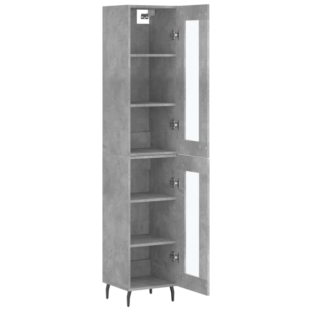 Highboard Concrete Grey 34,5x34x180 cm Engineered Wood