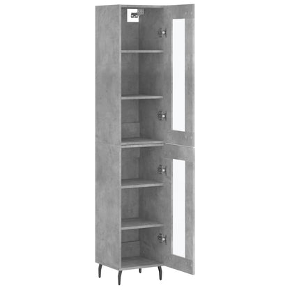 Highboard Concrete Grey 34,5x34x180 cm Engineered Wood