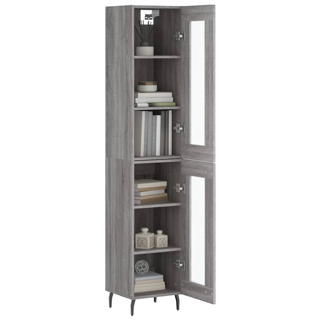 Highboard Grey Sonoma 34,5x34x180 cm Engineered Wood