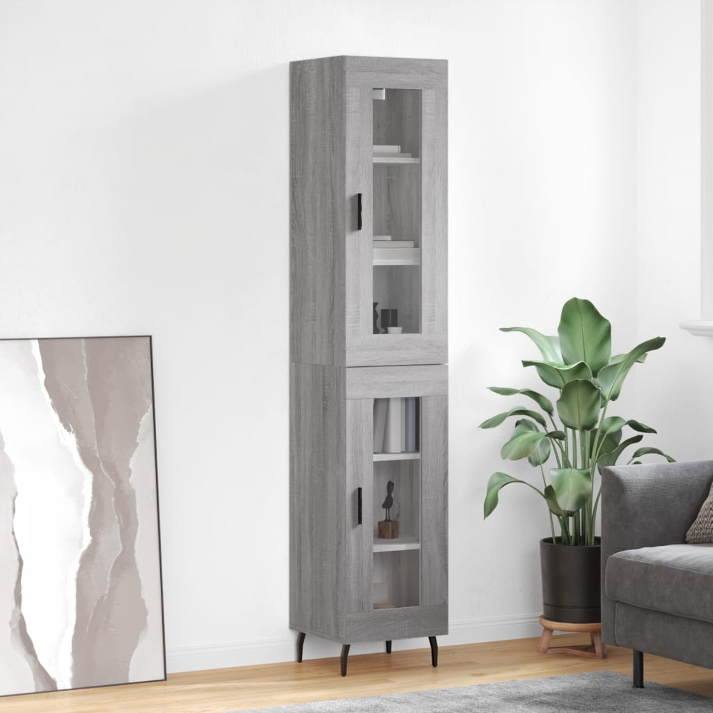 Highboard Grey Sonoma 34,5x34x180 cm Engineered Wood
