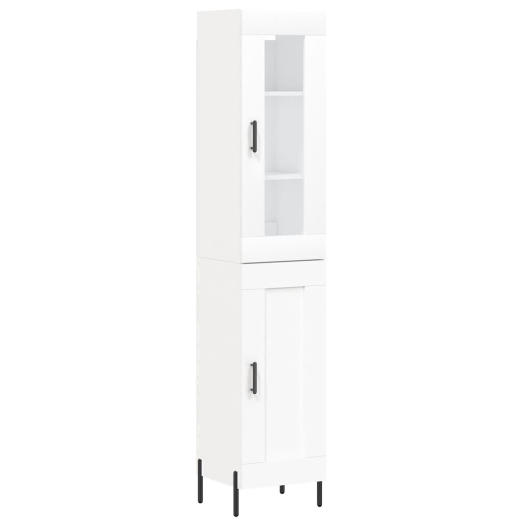 Highboard White 34,5x34x180 cm Engineered Wood