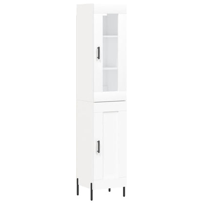 Highboard White 34,5x34x180 cm Engineered Wood
