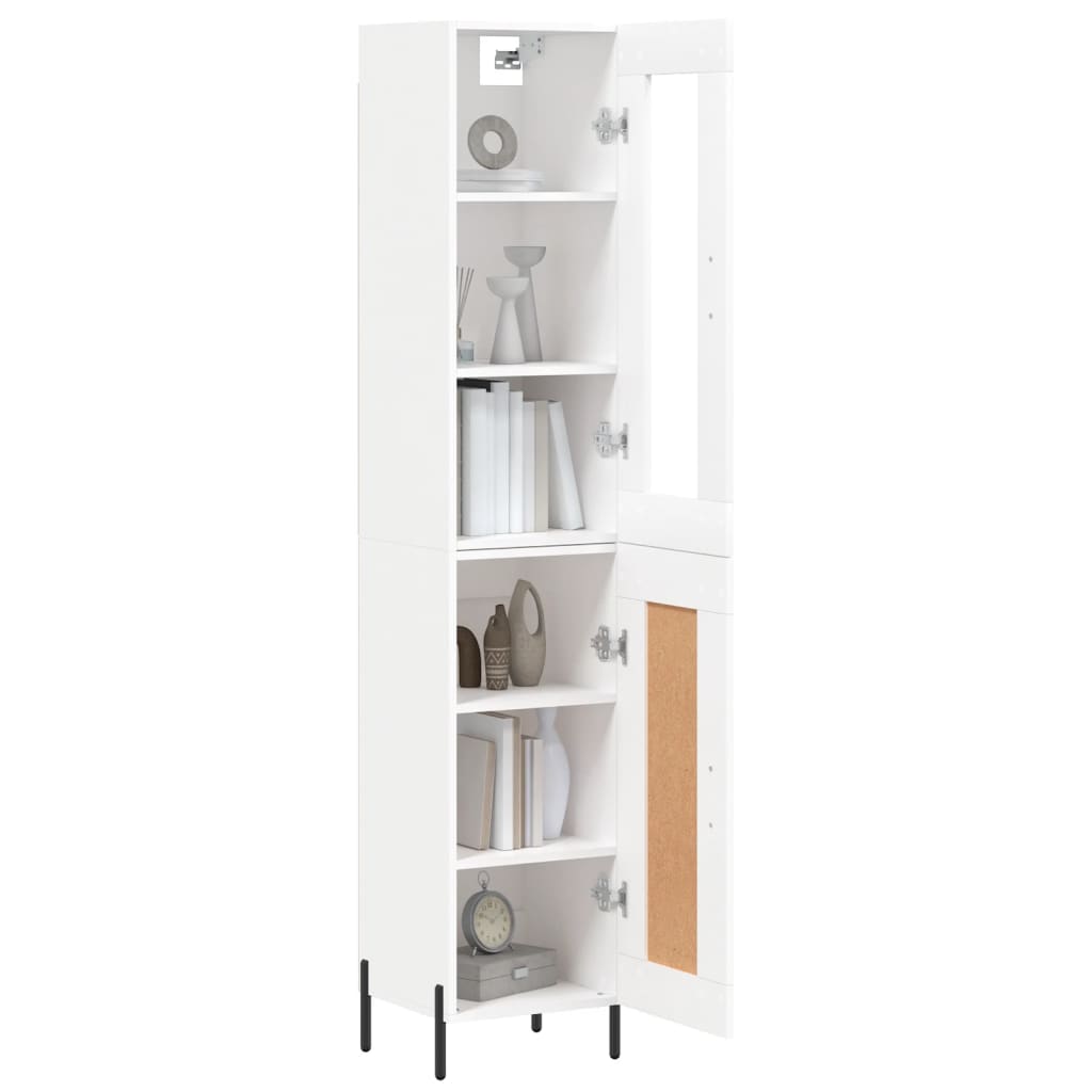 Highboard White 34,5x34x180 cm Engineered Wood
