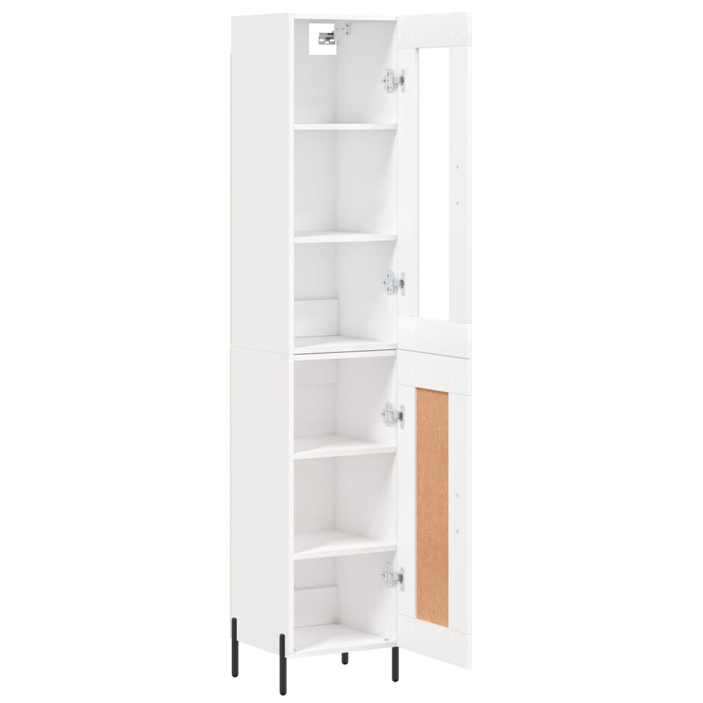 Highboard White 34,5x34x180 cm Engineered Wood
