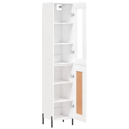 Highboard White 34,5x34x180 cm Engineered Wood