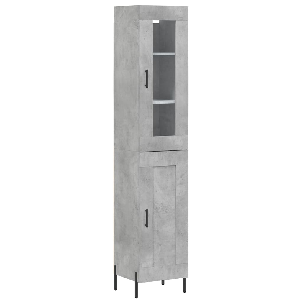 Highboard Concrete Grey 34,5x34x180 cm Engineered Wood