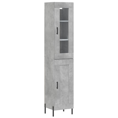 Highboard Concrete Grey 34,5x34x180 cm Engineered Wood