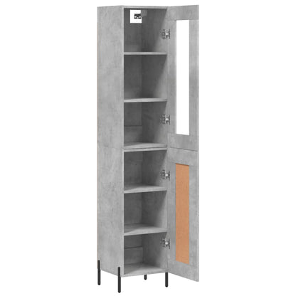 Highboard Concrete Grey 34,5x34x180 cm Engineered Wood