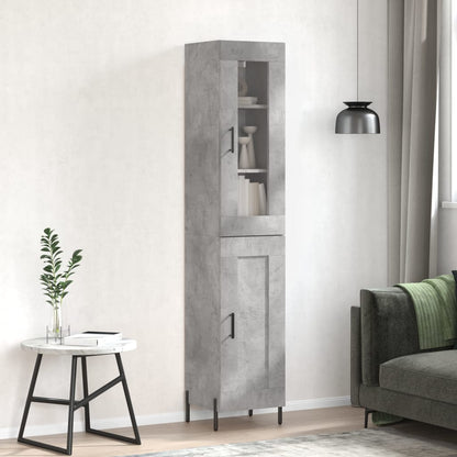 Highboard Concrete Grey 34,5x34x180 cm Engineered Wood