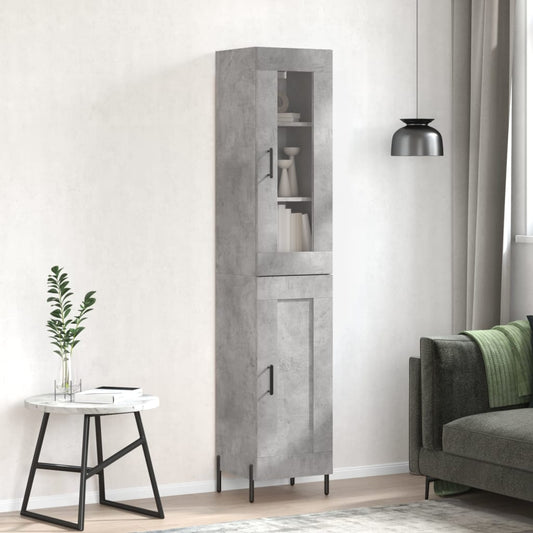 Highboard Concrete Grey 34,5x34x180 cm Engineered Wood